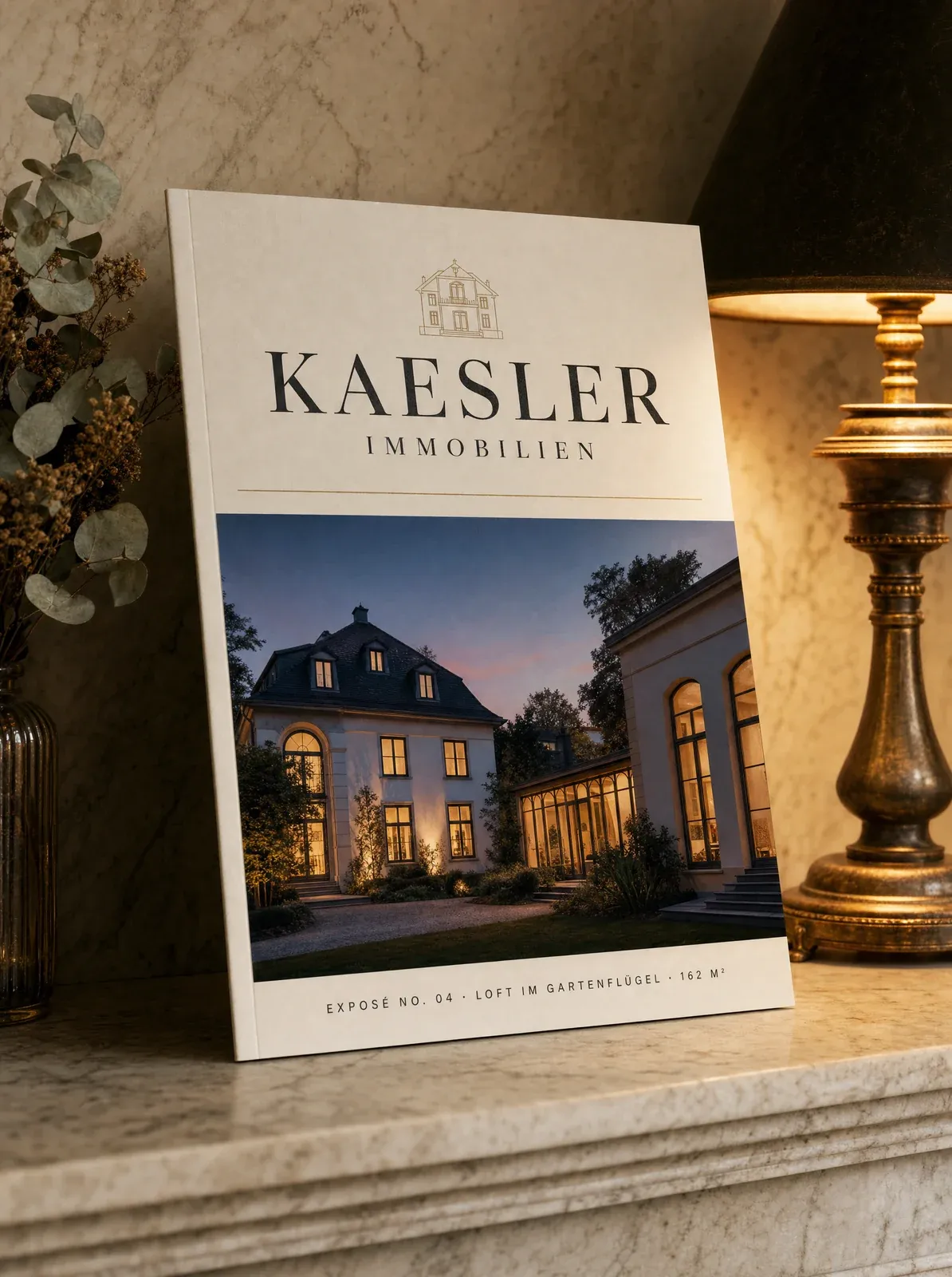 KI-generiert: Premium-Exposé Nr. 04 · Abend-Titelbild